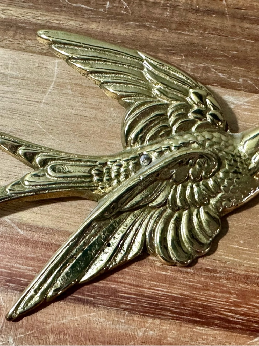 Vintage Brass Plated Swallowtail Wall Decor Set. Mid Century Style - Picture 5 of 8